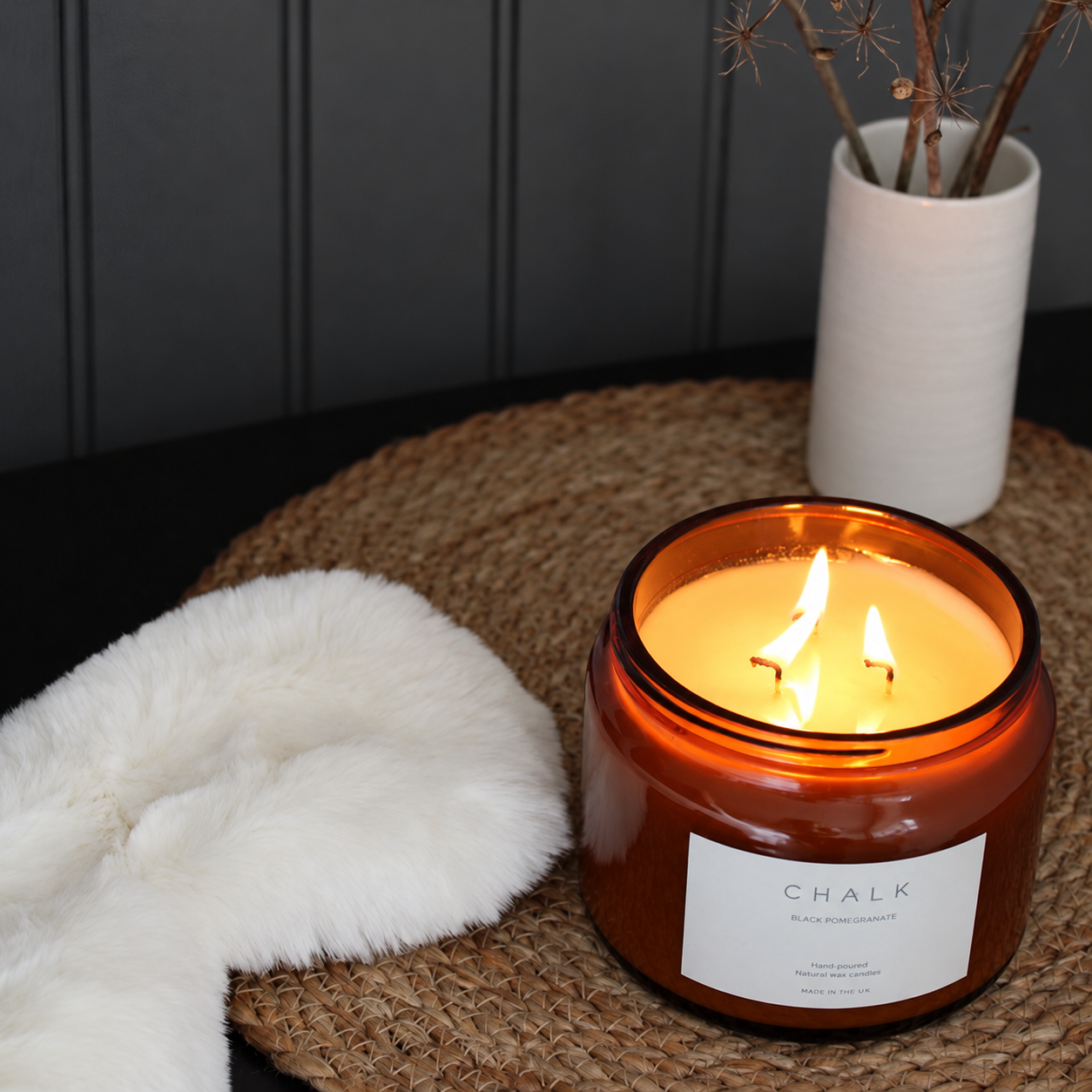 AMBER JAR CANDLE - BLACK POMEGRANATE
