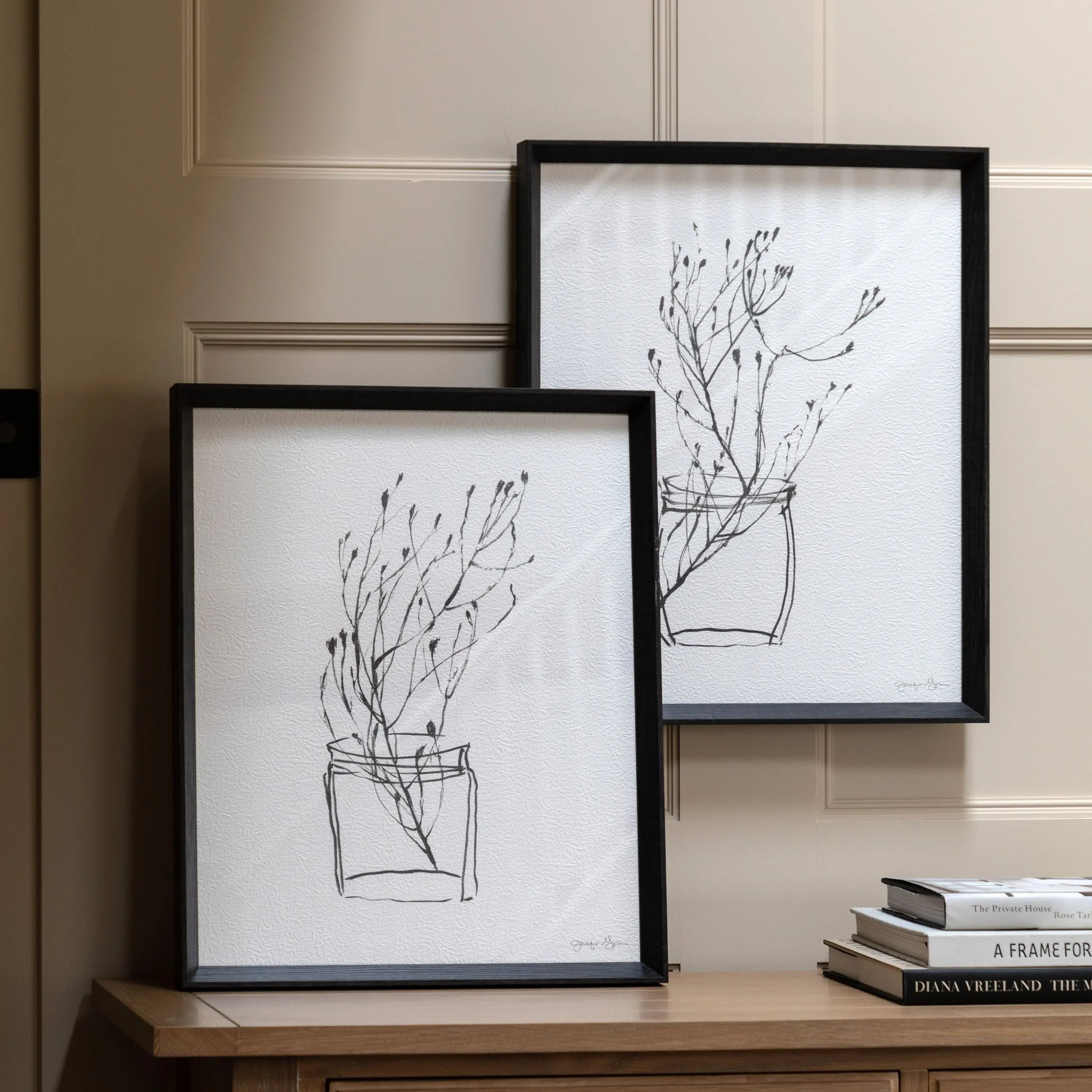 Botanical Sketch Framed Wall Art – Set of Two