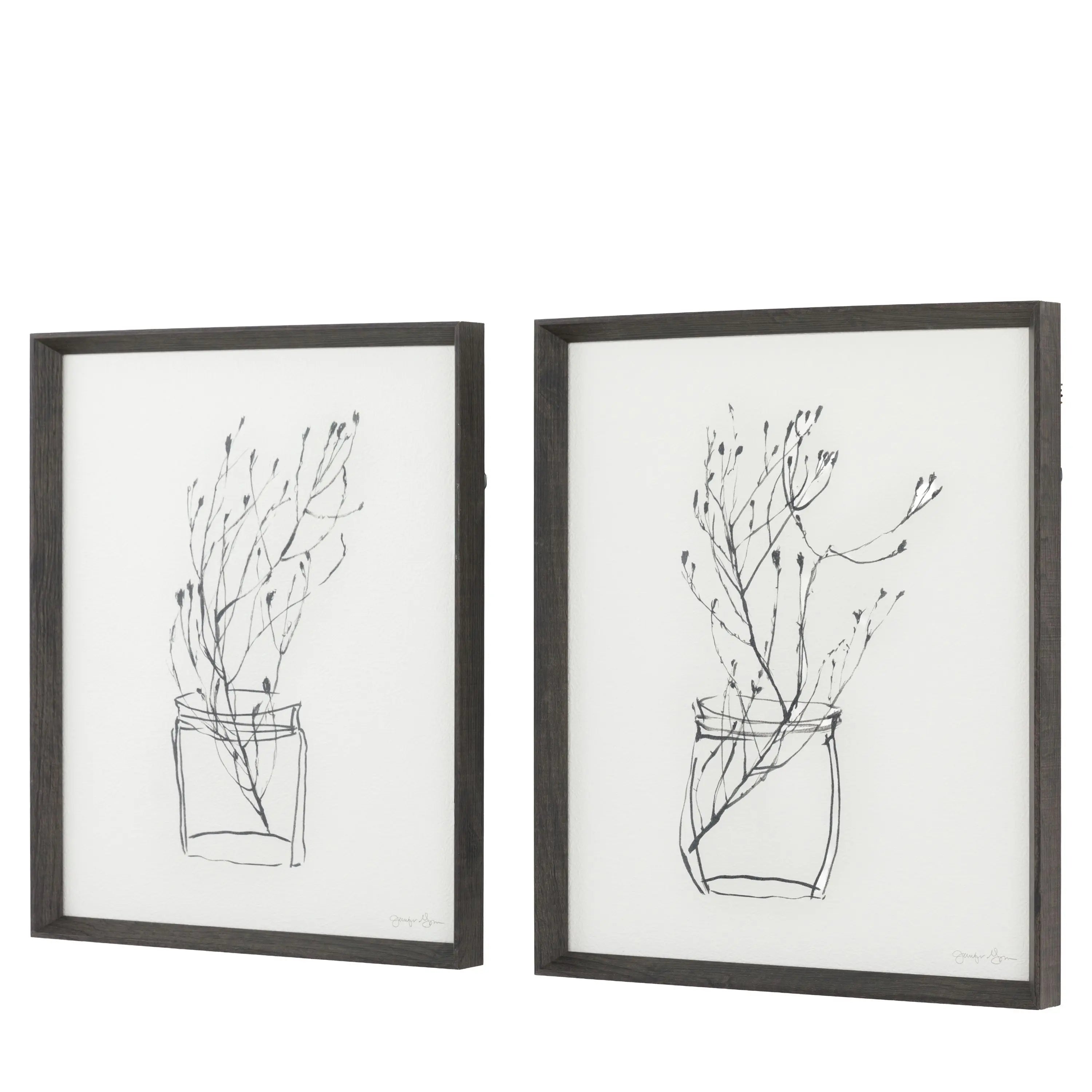 Botanical Sketch Framed Wall Art – Set of Two