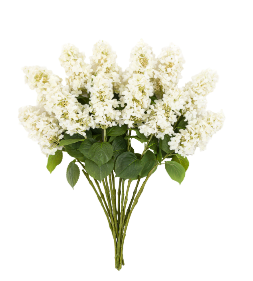 Vintage Ivory Faux Cone Hydrangea Stems – Bouquet of 12