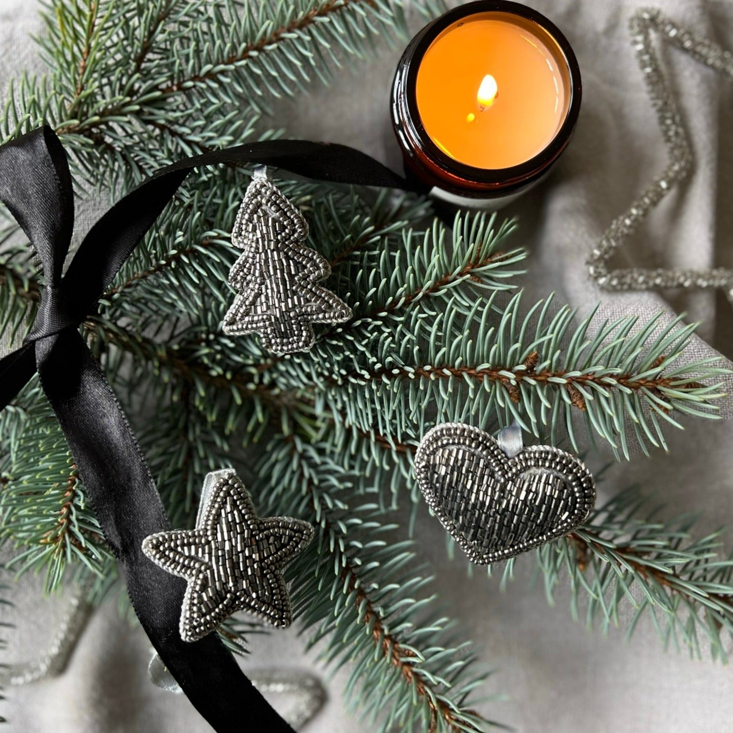 TRIO OF BEADED DECORATIONS