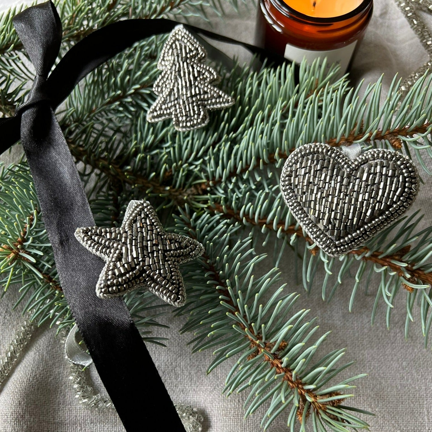 TRIO OF BEADED DECORATIONS