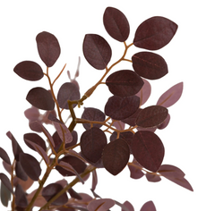 Burgundy Faux Eucalyptus Arrangement in Black Ceramic Vase