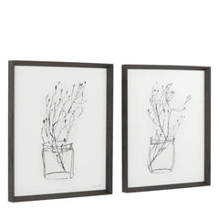 Botanical Sketch Framed Wall Art – Set of Two
