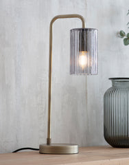 RIBBED GLASS TABLE LAMP